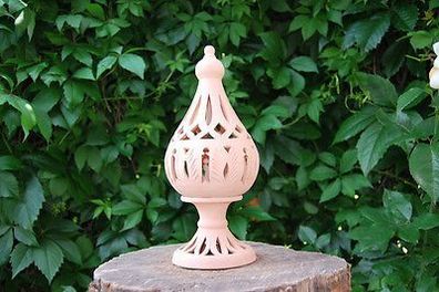 Windlicht Lampe, Kerzenhalter aus Terracotta Form: TURM - Weihnacht Deko H.32cm