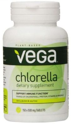 Vega Chlorella 150 Capsules x 500 Mg Support Immune Function