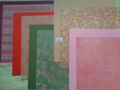 5x Scrapbooking Glimmer-Transparentbogen & 5x Kartenkarton Blumen 30,5 x 30,5 cm