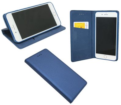 Elegante Buch-Tasche Hülle Smart Magnet kompatibel mit iPhone SE 2020 Leder Optik ...