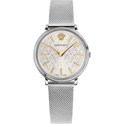 Versace Damen Uhr Armbanduhr V-Circle VE8100519 Edelstahl