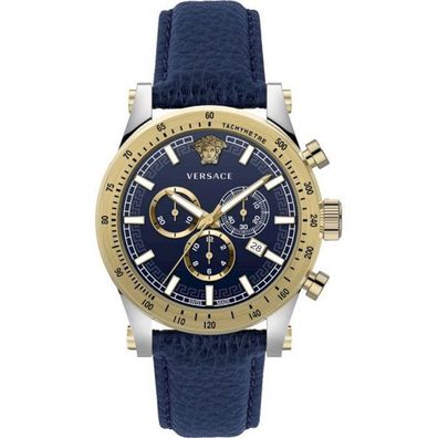 Versace Herren Uhr Armbanduhr Chronograph SPORTY VEV800219 Leder