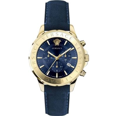 Versace Herren Uhr Armbanduhr Chronograph Signature VEV600319 Leder