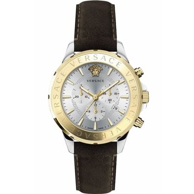 Versace Herren Uhr Armbanduhr Chronograph Signature VEV600219 Leder