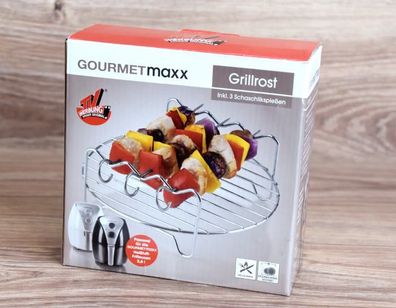 Grillrost Rund für die Heißluft Fritteuse 2,2l inkl Spieße Gourmetmaxx NEU