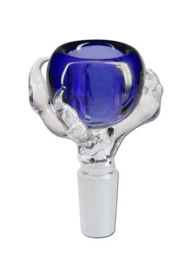 Glaskopf mit Kralle durchgefärbt - NS 14 blau