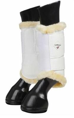LeMieux Fleece-Gamaschen Brushing Boots weiß / natural 2er Set