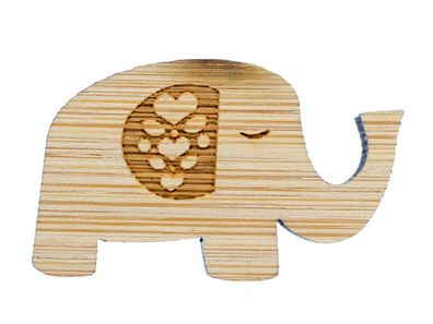 Elefant Brosche Anstecknadel Dickhäuter Miniblings Afrika Indien Holz Ohr Blume Pin