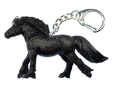 Kaltblüter Pferd Schlüsselanhänger Miniblings Schlüsselring Rappe Pony Stehend