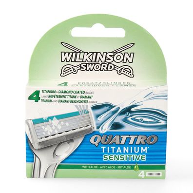 Wilkinson Sword Quattro Titanium Sensitive Klingen 4 Stück