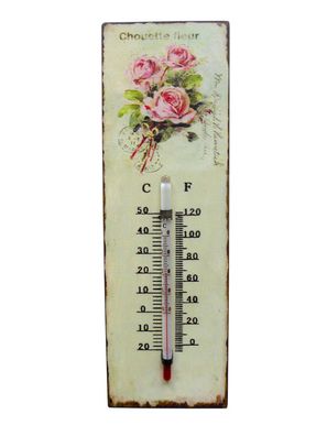 Gartenthermometer Old Rose 25 cm Außenthermometer Innenthermometer Thermometer