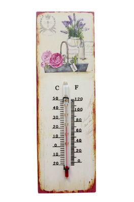 Gartenthermometer Lavendel 25 cm Außenthermometer Innenthermometer Thermometer