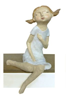 Kantenhocker Mädchen Lucia Kantensitzer 40 cm Dekofigur Figur Zierfigur Skulptur
