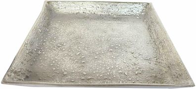 Dekoschale 22 cm quadratisch Aluminium Schale Tablett Dekotablett Kerzentablett