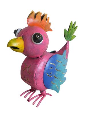 Windlicht Vogel pink 23x27 cm Metallfigur Dekofigur Zierfigur Figur Gartendeko