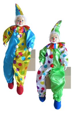 Großer Kantenhocker 76 cm Clown bunt Karneval Kantensitzer Figur Clown Fasching