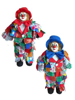 Bunter Lappenclown 47 cm Clown Clownfigur Karneval Stoffclown Karnevalsdeko