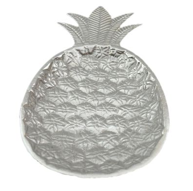 Ananas Schale Aluminium 31 cm Schale silber Design Tischdekoration Dekoteller