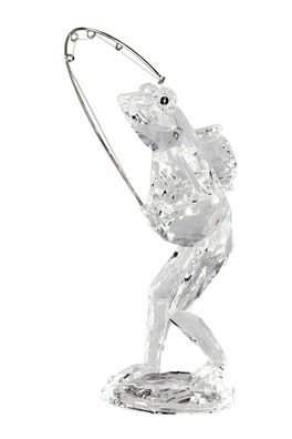 Angler Frosch Acryl 18cm edle Kristall Optik Froschfigur Figur Zierfigur Frösche