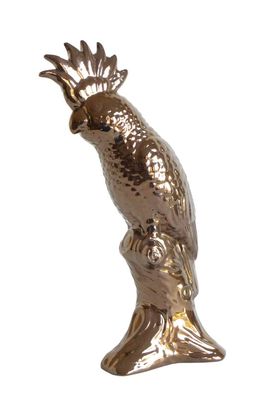 Schöner Kakadu in kupfer/ gold Design Figur Dekofigur Dekoration Zierfigur Vogel