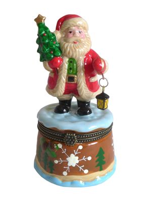 Kleine Dose mit Weihnachtsmann 11cm Nikolaus Weihnachten Dekofigur Advent