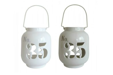 Keramik Windlicht No.35 mit Henkel Kerzenhalter Laterne maritim Teeelichthater