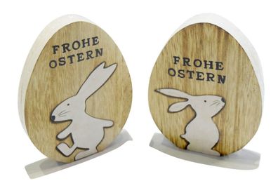 3D Ei mit Hase zum heraus nehmen 2er Set Holz Dekoration Ostern Frühlingsdeko
