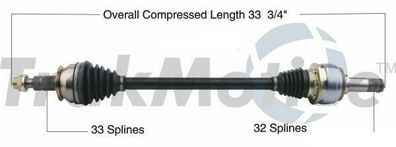 Antriebswelle Hinten Links Schalter Chevrolet Camaro 6.2L Bj. 2010-15 22813177