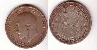 1/2 Crown Silber Münze Großbritannien 1920 s/ ss