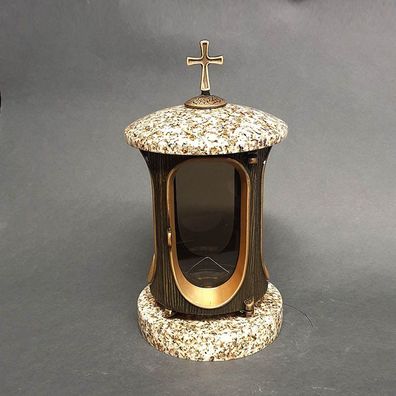 Grablampe Grablaterne Granitlicht Grabschmuck Grableuchte - Granit yellow