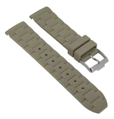 Jacques Lemans Rome | Uhrenarmband Silikon graubeige | 1-1622 1-1586