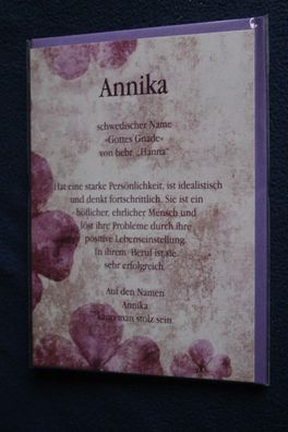 Annika, Namenskarte Annika, Geburtstagskarte Annika, Namen Annika