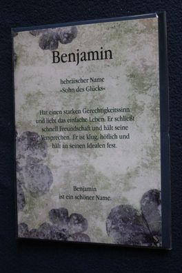 Benjamin, Namenskarte Benjamin, Geburtstagskarte Benjamin, Namen Benjamin