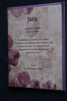 Jana, Namenskarte Jana, Geburtstagskarte Jana, Namen Jana