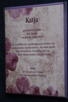 Katja, Namenskarte Katja, Geburtstagskarte Katja, Namen Katja