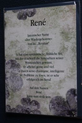 Rene, Namenskarte Rene, Geburtstagskarte Rene, Namen Rene