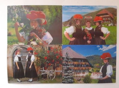 3 D Ansichtskarte Schwarzwald Mädel Postkarte Wackelkarte Hologrammkarte Torte