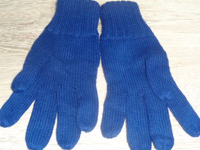 Handschuhe für Damen , Fingerhandschuhe gestrickt blau
