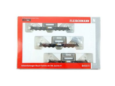 Fleischmann N 845511, 3-tlg. Set Schwerlastwagen, DB, neu, OVP