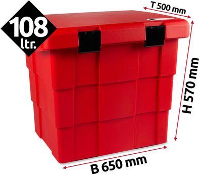 Pick up Staubox, Lagerbox, Transportbox, Streugutbehälter - 108 Ltr. ROT Daken