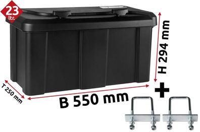 Staubox 25l Deichselbox Unterbaubox PKW Anhänger Kiste Gurtkiste