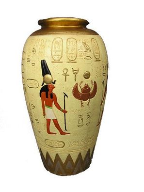 Ägypten Ägyptische Vase Ampfohre Figur Statue Hieroglyphen Ladeneinrichtung Deko