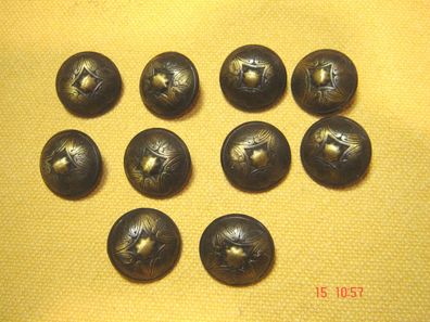 10 Stück Dirndlknopf 2 cm altmessingfarben Nr461-32 Knöpfe Trachtenknöpfe