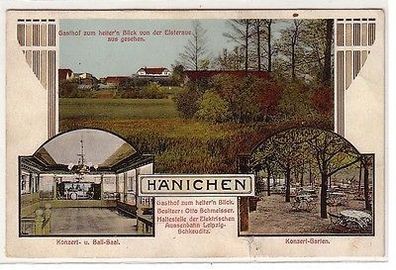 61505 Ak Hänichen Gasthof zum heiter´n Blick 1919