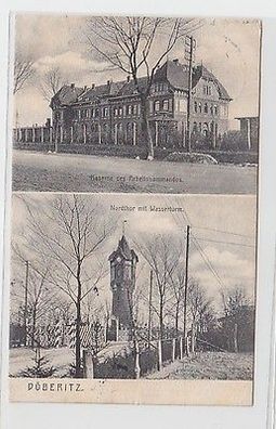 60724 Ak Döberitz Kaserne des Arbeitskommandos, Nordtor mit Wasserturm 1906