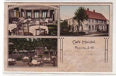 61042 Mehrbild Ak Ponitz Sachsen Altenburg Café Heidel 1916