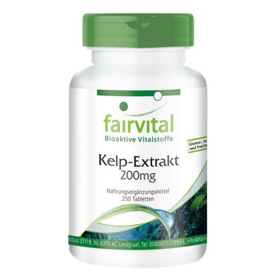 Kelp-Extrakt 200mg (300µg Jod) - 250 Tabletten - fairvital