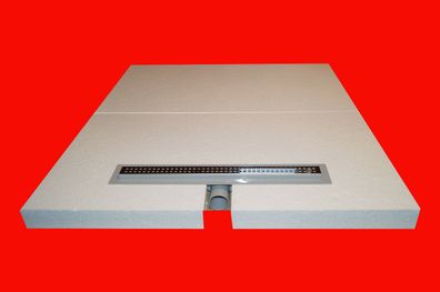 Duschboard Duschtasse Befliesbar 100x100x8,5 Modulelement MIT Duschrinne 50cm