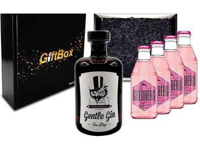 Mixcompany Giftbox - Gin Tonic Set - Gentle Gin Tea Dry 0,5l (47% Vol) + 4x Gol