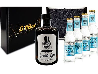 Mixcompany Giftbox - Gin Tonic Set - Gentle Gin Tea Dry 0,5l (47% Vol) + 4x Fev